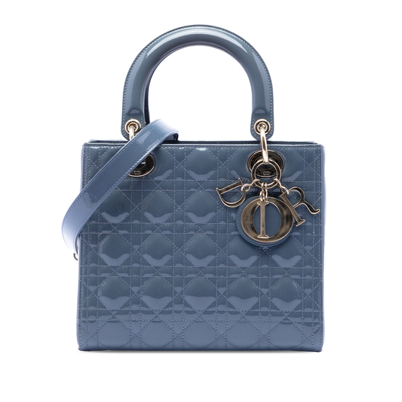 Dior Handbags - Pre-Loved Dior Medium Patent Cannage Lady Dior